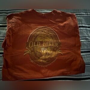 Old bike orange Tshirt.